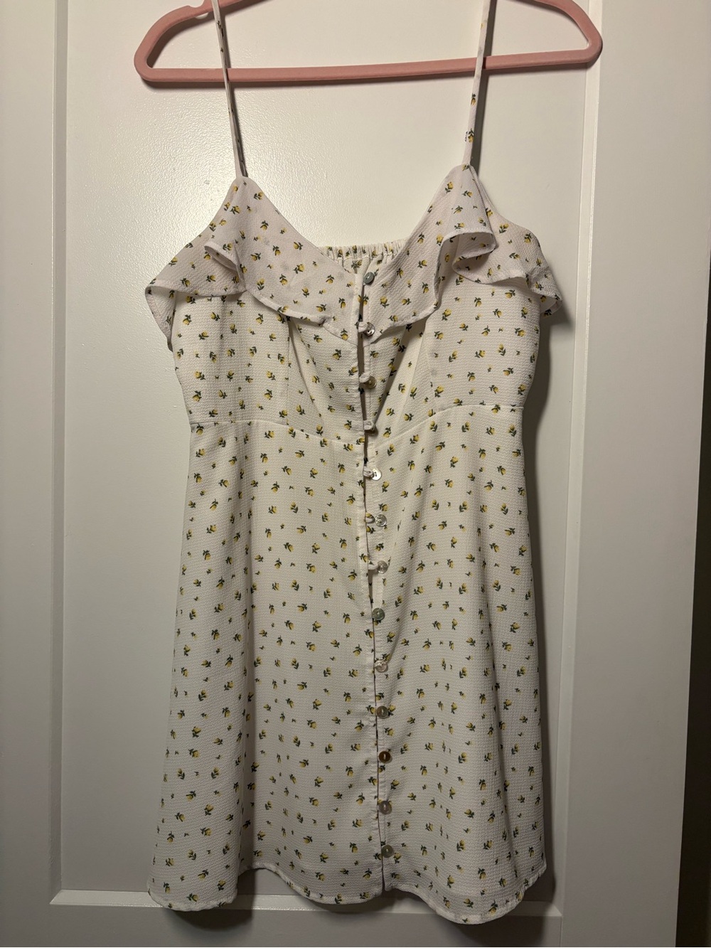 White Floral Button-Front Sundress
